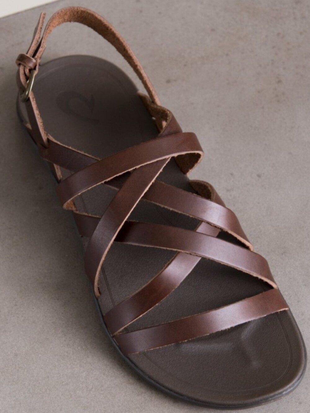 OluKai Women's Brown Leather Multi-Strap Sandals